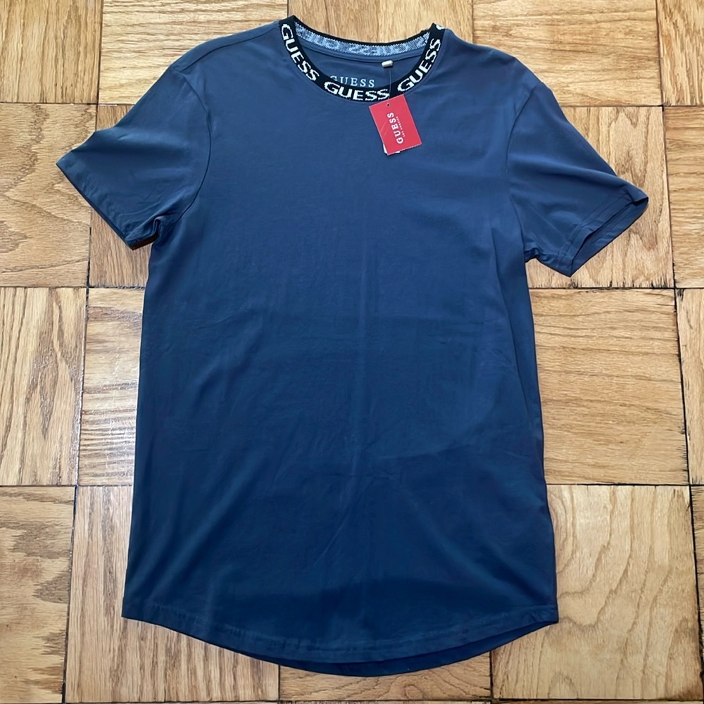 GUESS MENS LOGO RONNIE CREW NECK TEE